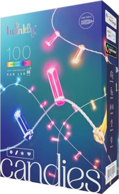 Twinkly Candies App-Controlled Candle-Shaped LED String Lights MultiColor  RBG