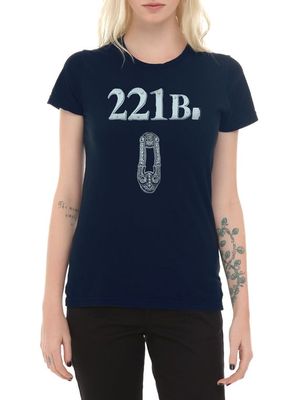 BBC Sherlock 221B BAKER STREET DOOR KNOCKER Girls T-Shirt NWT Licensed