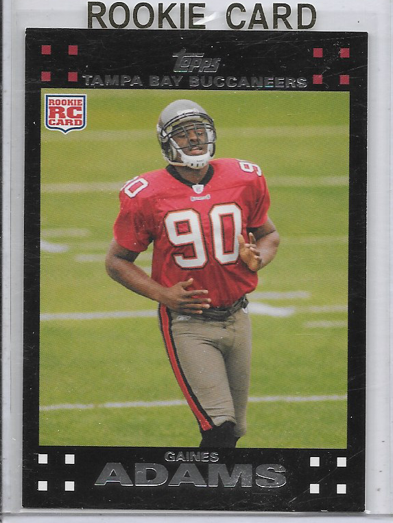 2007 Gaines Adams Rookie Topps Football Card #351 Tampa Bay Buccaneers. rookie card picture