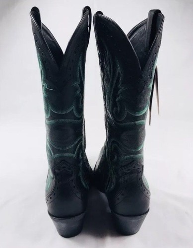 Ariat Heritage Vintage  X Toe Black / Green Western Boots -  #10005918 - Size 10