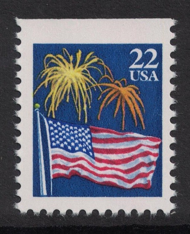 Scott 2276a, Booklet Single- US Flag and Fireworks- MNH 22c 1987- unused mint