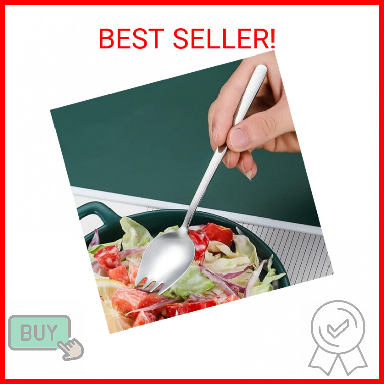 Salad Forks, 4-Pack 18/10 Stainless Steel Sporks, 7.4-Inch Long Handle Dinner Fo