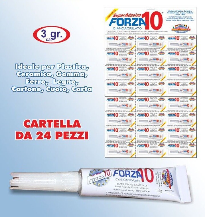 Set 24 Tubetti Colla Cianoacrilica Per Riparazione Plastica Metallo Legno 3g hmj