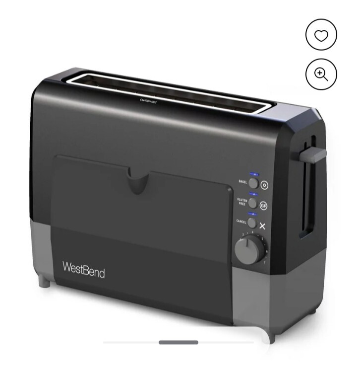 West Bend QuickServe 2-Slice Longslot Toaster - Black Easy Clean Up Tray Crumb