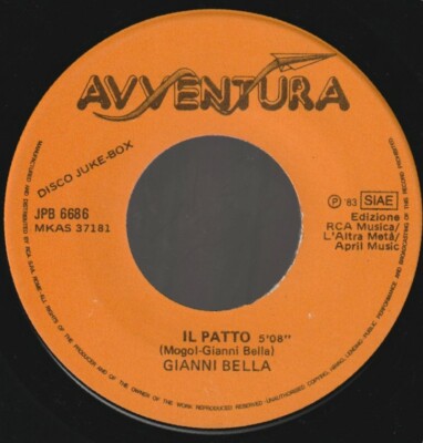 VINYL 7 '' BELLA GIANNI / IVAN GRAZIANI IL PATTO / IL CHITARRISTA ITALY JUKE BOX 