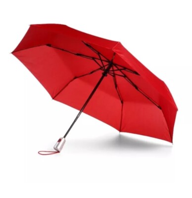 Totes Vented One-Touch Auto Open Close Rain Umbrella Sunguard Red NEW