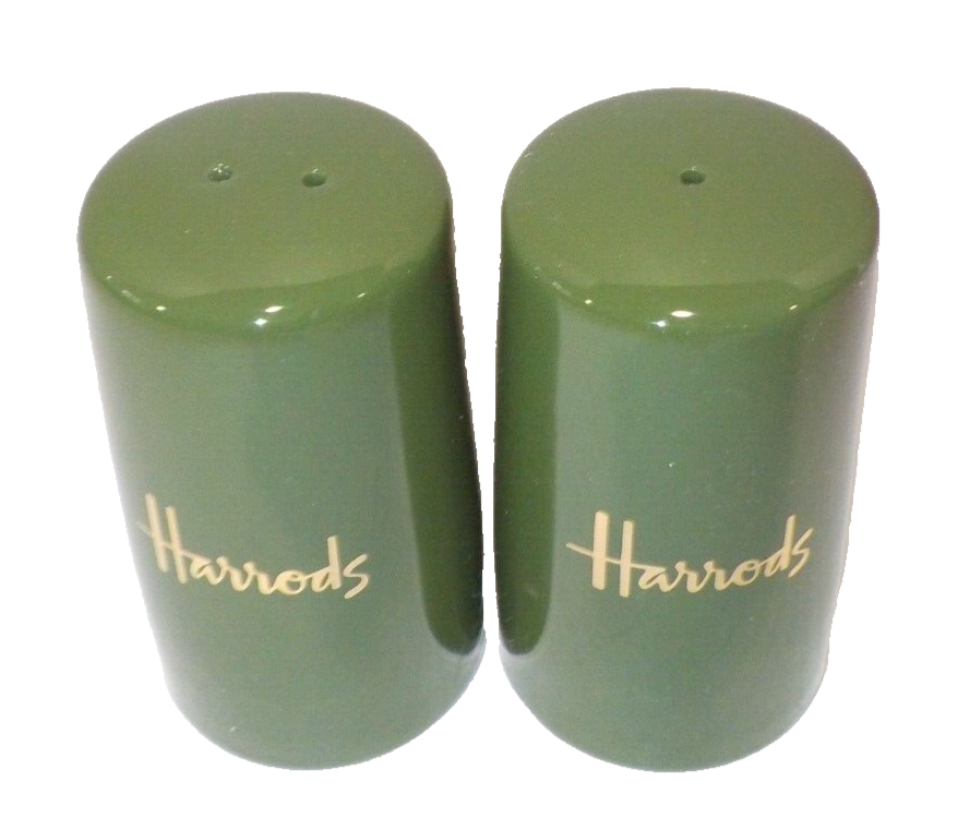 HARRODS SALT & PEPPER CRUET SET 3" SHAKER Green (Super RARE***L@@K)