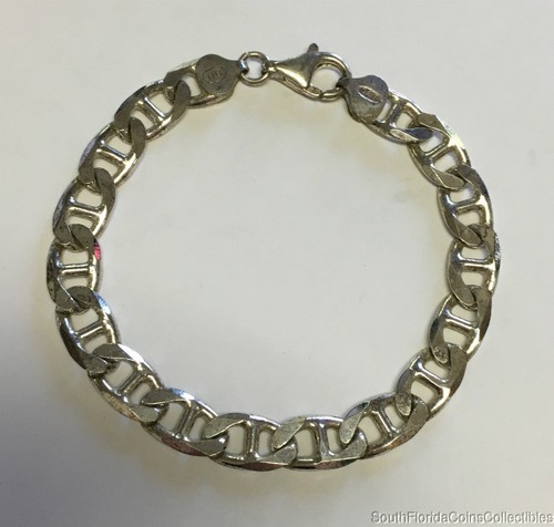 Estate Jewelry 8.5mm Anchor Link Bracelet Sterling Silver 8" Long