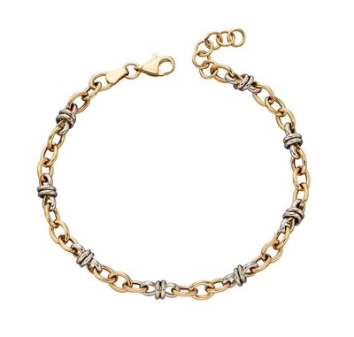 Gelb und Weiß Kette Armband Kreis Unendlichkeit Gold