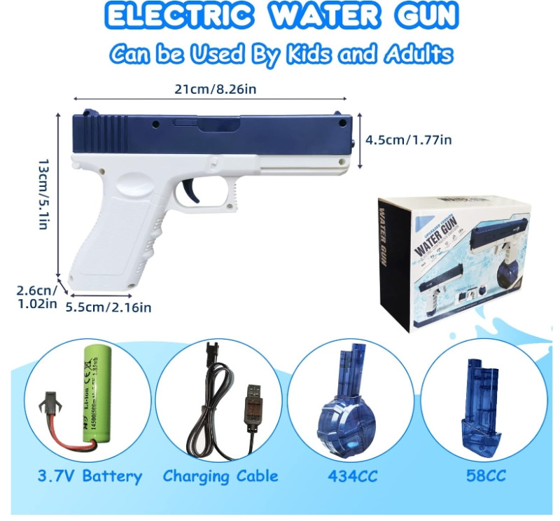 New Electric Water Gun 32Ft Range Automatic Water Gun Kids Toy with Big Capacity