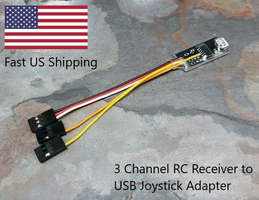 RC Car Receiver to USB Joystick Adapter 3 Channel Version Works