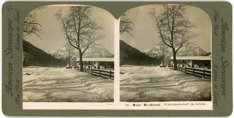 Stereo Allemagne, Deutschland, Bayerische Hochland, Winterlandschaft Im Gebirg, 