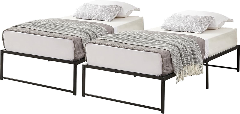 14 Inch Twin Size Metal Platform Bed Frame,Industrial（2 Set）