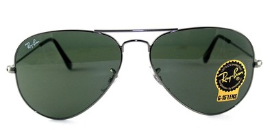 Ray-Ban Aviator Large Metal Sunglasses Rb3025 004/58 Gunmetal Crystal Green P...