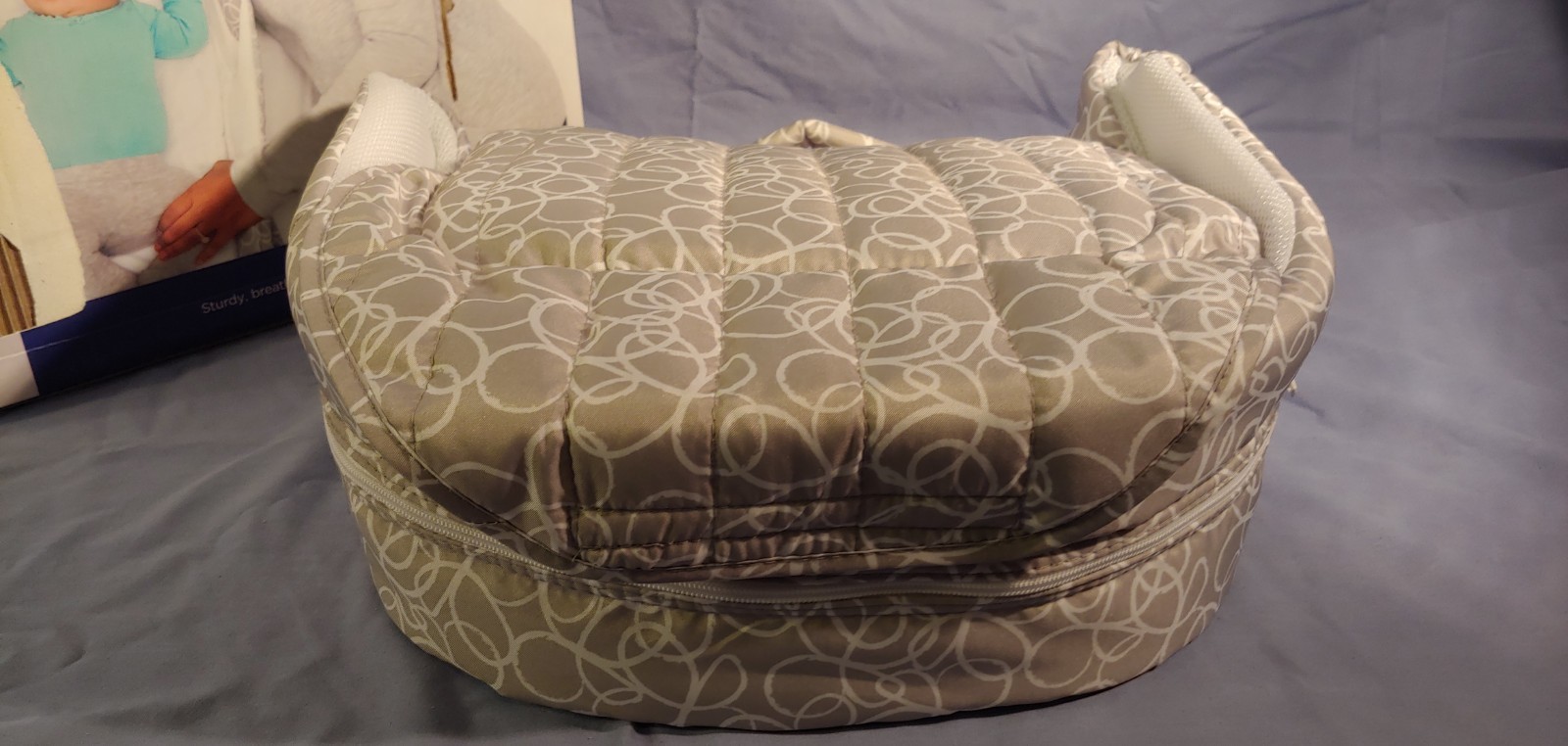 Baby Delight Snuggle Nest surround beige white doodles portable infant sleeper