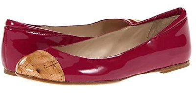 Michael Kors Odessa Cap-toe Flats, Patent/Cork Peony
