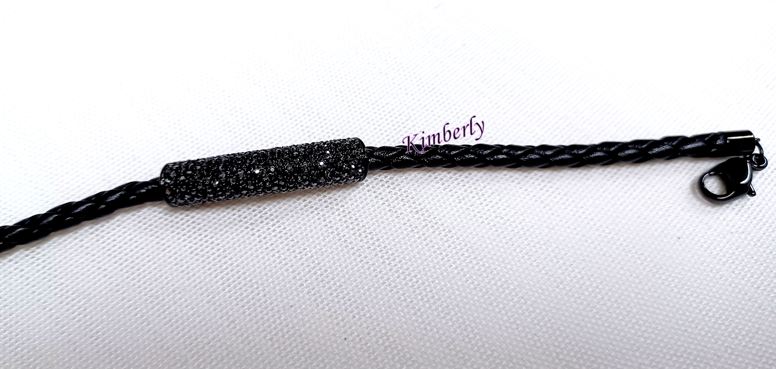 レア　SWAROVSKI　スワロフスキー　ブレスレット　ブラック　ラインストーン Swarovski Stone Bracelet Black Braided Leather Dark Crystal