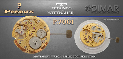 Replacement Original Movement Peseux 7001 Skeleton, Marked Technos/Wittnauer