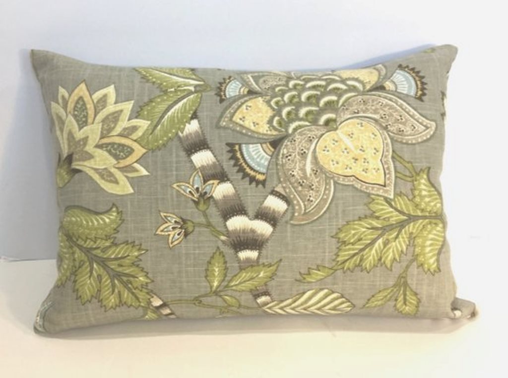 Grey Pillow Linen Fabric Lumbar Pillow 14 x 20 Home Decor Pillow Decorative NEW
