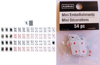 NEW 54 pc DETAILED DECK of PLAYING CARDS DOLLHOUSE MINIATURE MINI CARD GAME
