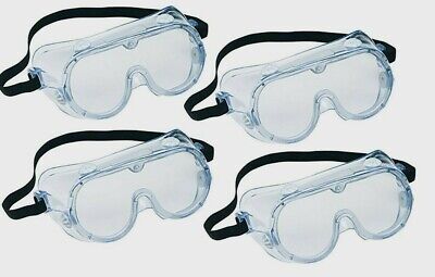 4~ 3M Chemical Splash Goggles Polycarbonate Clear Lens Clear F...