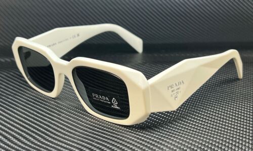 Pre-owned Prada Pr 17ws 1425s0 White Grey Women's 49 Mm Sunglasses In Gray