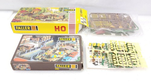 Faller HO B-590 4 Buildings Sealed & B-582 Market Incomplete
