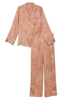 VICTORIA'S SECRET Satin Long PJ Set XS,S,M,L Black,Pink Stripes,Leopard,Red Many