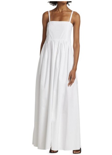 Pre-owned Rosie Assoulin Poplin Maxi Dress Sz 6 $1250 In Pink