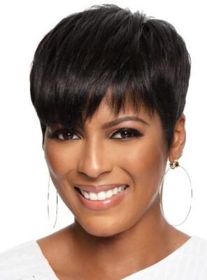 Newly Short Black Pixie Cut Wig With Bangs No Glue Lace Front Wig Human Hair Wig