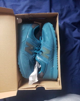 New Balance 574 Women/Girls Sz 7 Running Walkin Shoes Sneaker KL574UTG Blue Teal