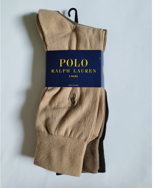 Polo Ralph Lauren Men`s 3pk Dress Socks 3-pack trouser Crew socks Pony Logo