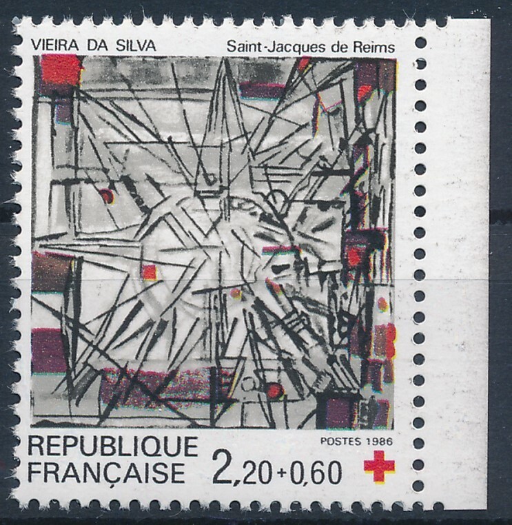 Timbre France 2449a** Timbre Issus Du Carnet Croix Rouge 1986 Bord Droit