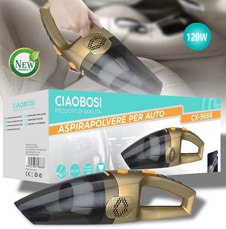 Aspirapolvere Per Auto Portatile 12v 120w Filo Accendisigari Cx-9666 linq