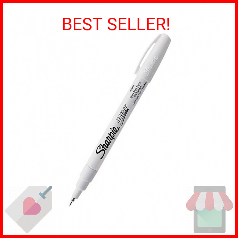 SHARPIE Oil-Based Paint Marker, Extra Fine Point, White, 1 Count - Great for Roc