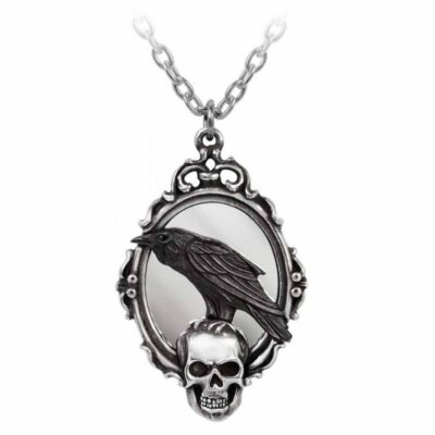 Alchemy Gothic Reflections of Poe Unisex Raven Necklace   Local Stock   Gothic