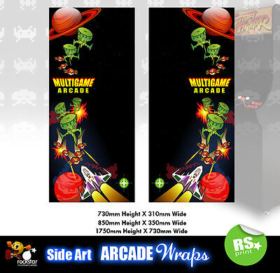 Multigame v1 Arcade Side Artwork Panel Stickers Graphics / Laminated All Sizes