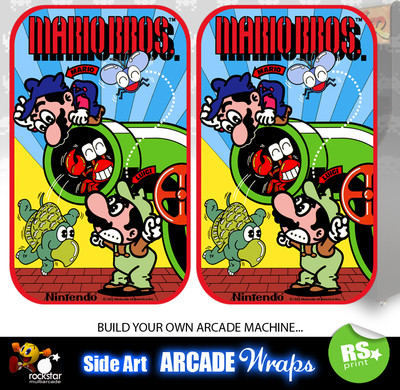 Mario Bros Arcade Side Artwork Panel Stickers Graphics  / Laminated All Sizes 