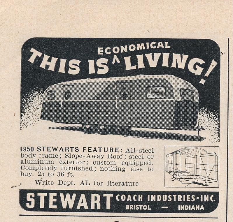 Magazine Ad - 1950 - Stewart Coach Ind., Bristol, IN