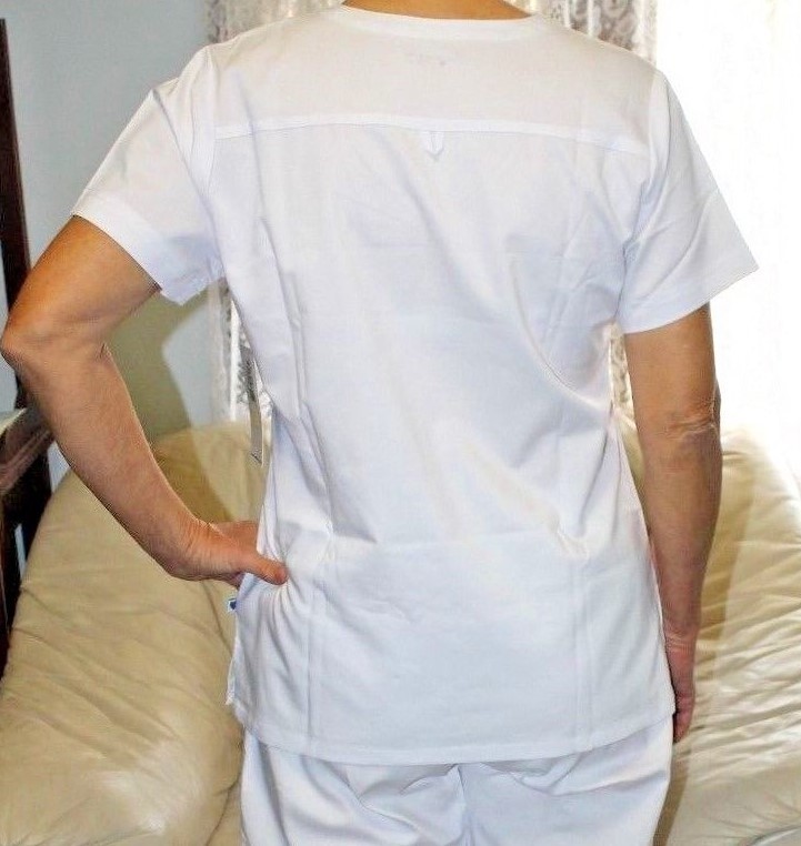 Scrub Top, White, L, Maci Top by Nurse Mates