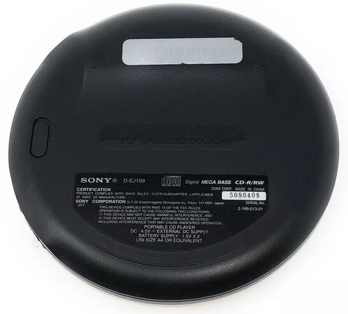 Sony D-EJ109 CD Player Walkman / Discman Mega Bass w/ G-Protection CD-RW