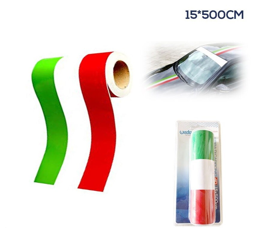 Pellicola Adesiva Auto Moto Decorativa Tricolore Italia In Vinile 15x500cm wis