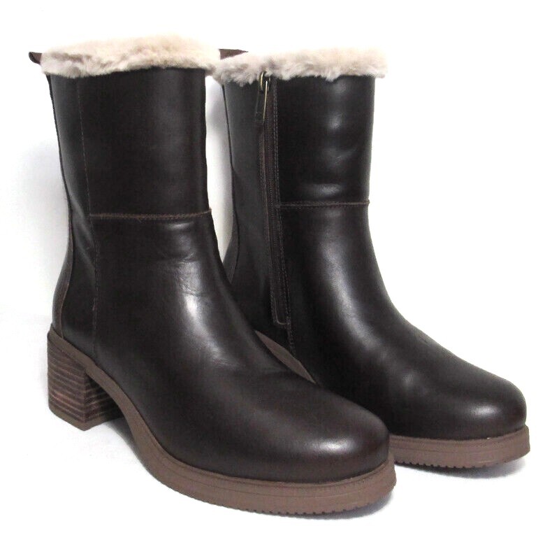 

Женские коричневые кожаные ботинки на молнии Timberland Dalston Vibe с теплой подкладкой SZ.7, A25CN, Коричневый, Timberland Dalston Vibe