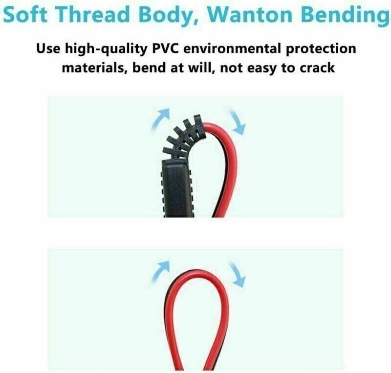 2 Pack 12V Fused LED Light Cigarette Lighter Male Plug Replacement with Leads