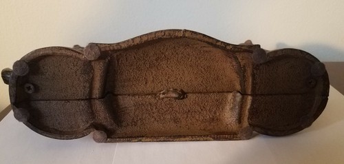 UNIQUE VINTAGE SOLID CAST IRON STANDING BUSINESS CARD HOLDER WITH DOGS