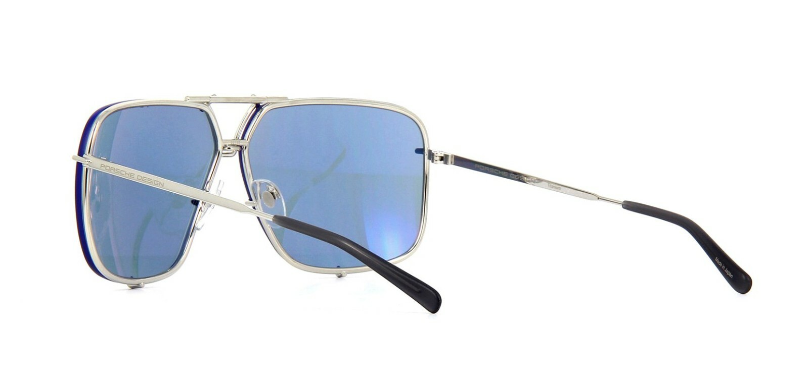 Pre-owned Porsche Design Cazal 9501 Shiny Gold/grey Shaded (002) Sunglasses In Light Blue Flash Mirror + Dark Grey