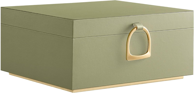 2-Layer Jewellery Box, Removable Jewellery Tray, Laurel Green