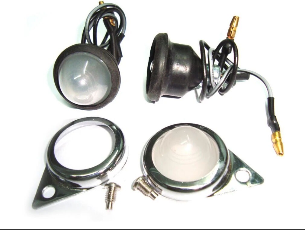 Pair Frosted Pilot Lights For Royal Enfield Bullet classic All Models  
