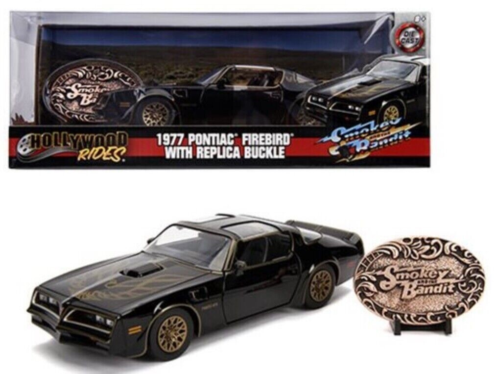 1977 Pontiac Firebird ミニカー レプリカバックル付き 1977 Pontiac Firebird Trans Am Black with Replica Buckle