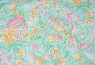 Beautiful lightweight spring Easter fabric tablecloth tulip baskets 58x100